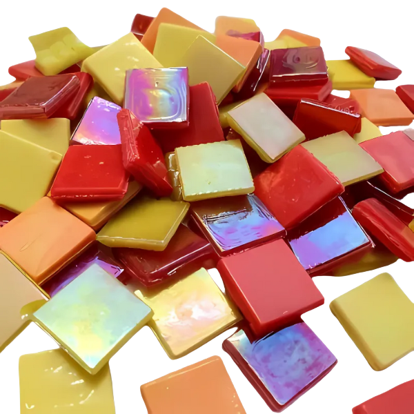Murano Tiles (15X15Mm) Fire &Amp; Spice Mix 200Grams 1 Murano -Fire &Amp; Spice Mix