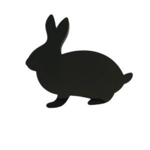 Small Black Bunny Rabbit - (50x55x4.5mm)