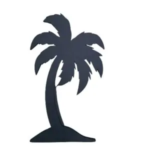 Black Acrylic Palm Tree 245X145X4.5Mm