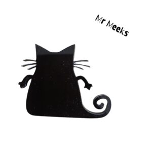 Small Black Cat Mr Meeks - 65x50mm)