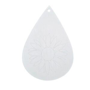 Acrylic Engraved Sunflower Teardrop 270x190x4.5mm