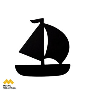 Small Black Sailboat - (60x55mm)
