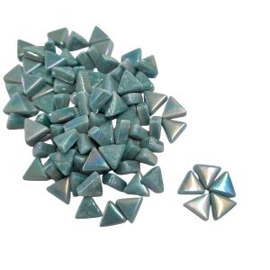 Mini Glass Triangle - Iridised Jade- 100 grams