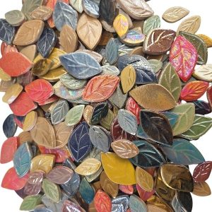 1kg - Ceramic Autumn Leaves Iridised- Mixed